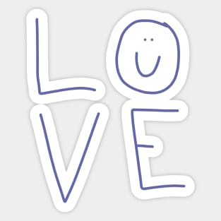 Love with a Smiley Face Sticker